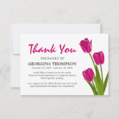 Carte De Remerciements Funérailles de Tulipe rose (Devant)