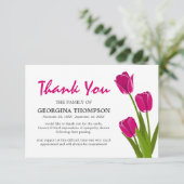 Carte De Remerciements Funérailles de Tulipe rose (Debout devant)