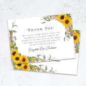 Carte De Remerciements Funérailles des tournesols en sympathie