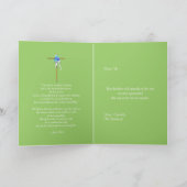 Carte De Remerciements Funérailles d'or bleu vert "merci" (Intérieur)