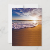 Carte De Remerciements Funérailles du coucher du soleil sur la plage (Dos)