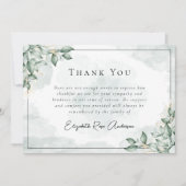 Carte De Remerciements Funérailles du deuil d'Eucalyptus (Devant)