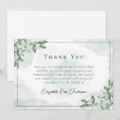 Carte De Remerciements Funérailles du deuil d'Eucalyptus (Devant / Derrière)