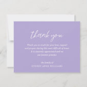 Carte De Remerciements Funérailles Élégantes Minimales Simples (Devant)