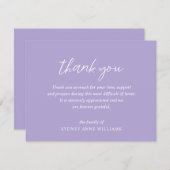 Carte De Remerciements Funérailles Élégantes Minimales Simples (Devant / Derrière)