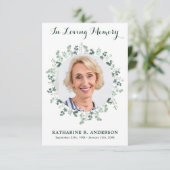 Carte De Remerciements Funérailles Eucalyptus Sympathy (Debout devant)