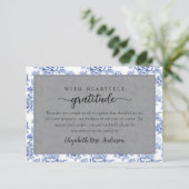 Carte De Remerciements Funérailles Floral bleu (Debout devant)