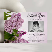 Carte De Remerciements Funérailles florales de Lilac