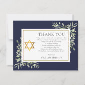 Carte De Remerciements Funérailles Juives Gold Star De David Greenerife P (Devant)