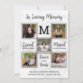 Carte De Remerciements Funérailles Memorial Custom 5 Photo Collage Sympat (Devant)