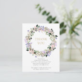 Carte De Remerciements Funérailles Memorial Lavender Floral Photo (Debout devant)