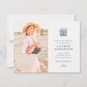 Carte De Remerciements Funérailles Mémorial Moderne Fleurs Florales Chic  (Devant)