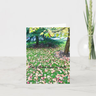 Carte De Remerciements Funérailles -Merci de la famille Feuilles d'automn