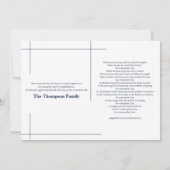 Carte De Remerciements Funérailles modernes Navy & Blanc In Loving Memory (Dos)