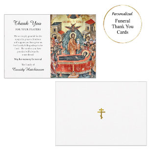 Carte De Remerciements Funérailles orthodoxe de la Dormition de la Théoto