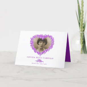 Carte De Remerciements Funérailles oublier-moi pas le coeur de fleur pour