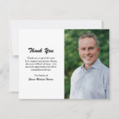 Carte De Remerciements Funérailles photo en noir et blanc (Devant)