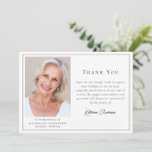 Carte De Remerciements Funérailles photo minimalistes (Debout devant)