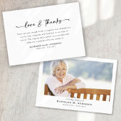 Carte De Remerciements Funérailles photo simple script