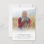 Carte De Remerciements Funérailles photo simples (Devant)