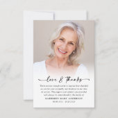 Carte De Remerciements Funérailles photo simples (Devant)