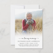 Carte De Remerciements Funérailles photo simples (Devant)