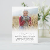 Carte De Remerciements Funérailles photo simples (Debout devant)