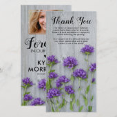 Carte De Remerciements Funérailles rustiques | Pour toujours dans nos coe (Devant / Derrière)