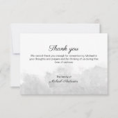 Carte De Remerciements Funérailles simples de lave gris aquarelle (Devant)