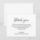 Carte De Remerciements Funérailles simples minimes élégantes (Devant / Derrière)