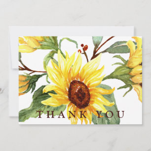 Carte De Remerciements Funérailles Tournesol Jaune Texte personnalisé II