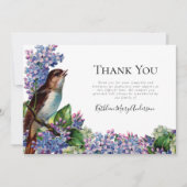 Carte De Remerciements Funérailles vintages d'oiseaux (Devant)