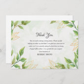 Carte de remerciements funéraire (Devant / Derrière)