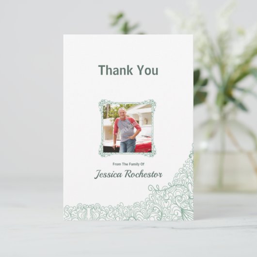 Carte de remerciements funéraire (Debout devant)