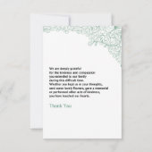 Carte de remerciements funéraire (Dos)