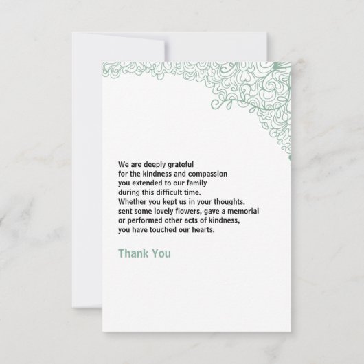Carte de remerciements funéraire (Dos)