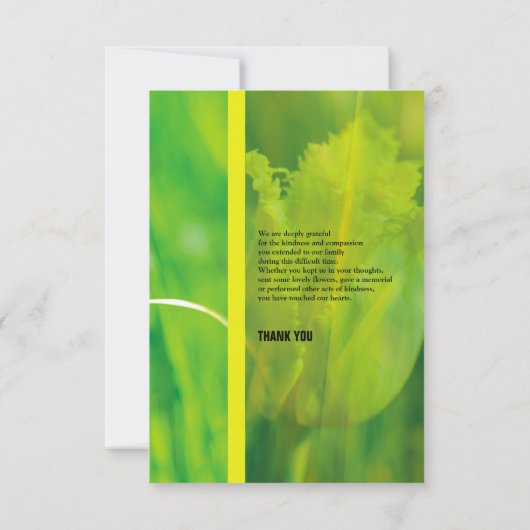 Carte de remerciements funéraire (Dos)