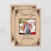 Carte de remerciements funéraire (Devant / Derrière)