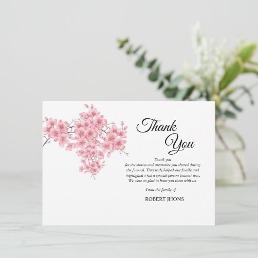 Carte de remerciements funéraire (Debout devant)