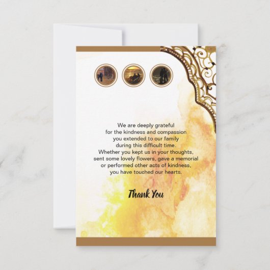 Carte de remerciements funéraire (Dos)