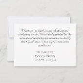 Carte de remerciements funéraire à l'aquarelle art (Dos)