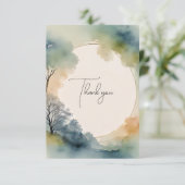 Carte de remerciements funéraire à l'aquarelle art (Debout devant)