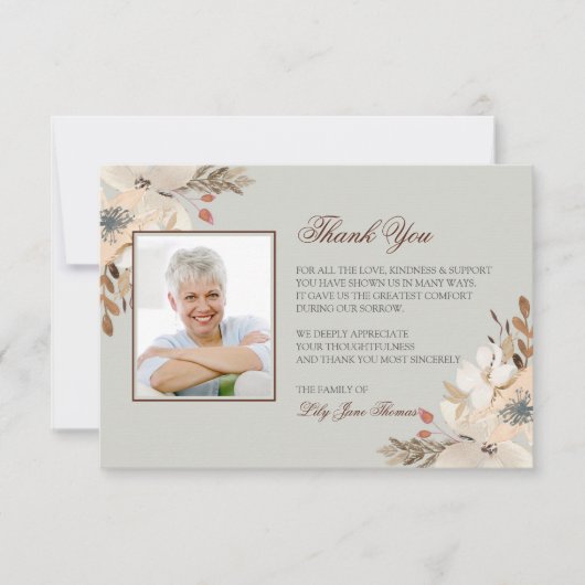 Carte de remerciements funéraire aquarelle | Carte (Devant)