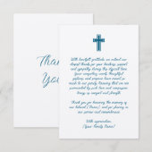 Carte de remerciements funéraire avec croix (Devant / Derrière)