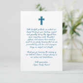 Carte de remerciements funéraire avec croix (Debout devant)