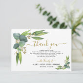 Carte de remerciements funéraire botanique d'Eucal (Debout devant)