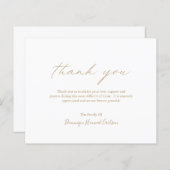 Carte de remerciements funéraire Chic Gold Budget (Devant / Derrière)