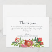 Carte de remerciements funéraire coloré de grenade (Devant / Derrière)