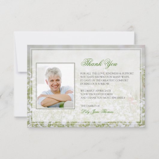 Carte de remerciements funéraire commémoratif de F (Devant)