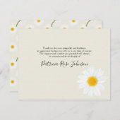 Carte de remerciements funéraire Cream Daisy (Devant / Derrière)